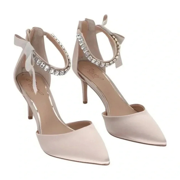 NWOT Jewel by Badgley Mischka Jaycee Rhinestone Zipper Pumps - Picture 1 of 7
